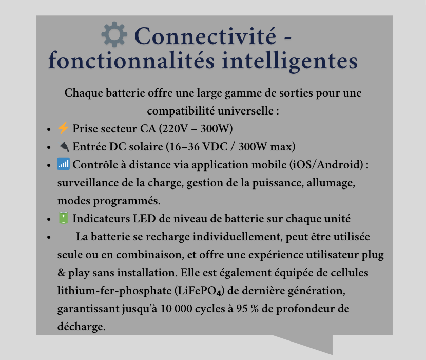 Pack de 5 Batteries MODULABLES 1kWh (5kWh Total) LiFePO4 – 10.000 Cycles